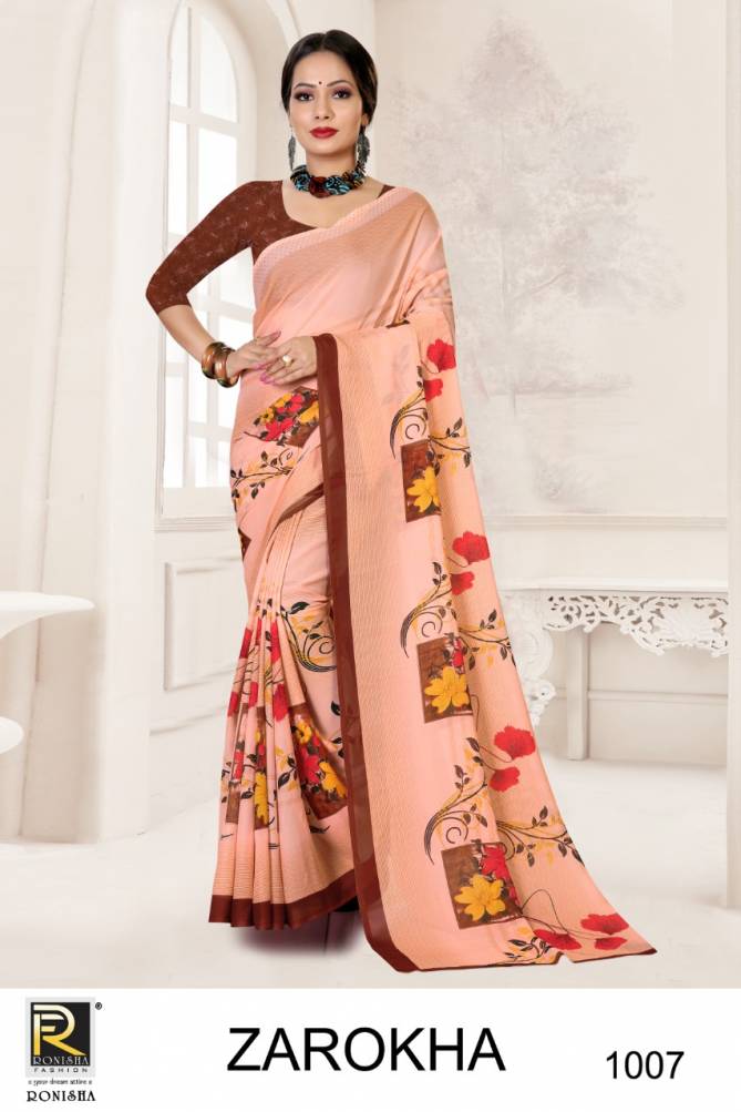 Ronisha Zarokha Printed Renial Regular Wear Designer Saree Collection